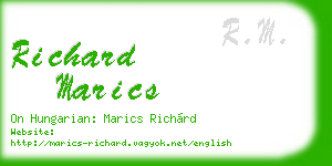 richard marics business card